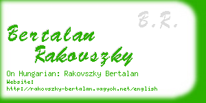 bertalan rakovszky business card